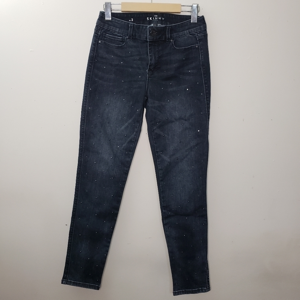 WHBM Mid Rise Skinny Ankle Stone Jeans Size 2
